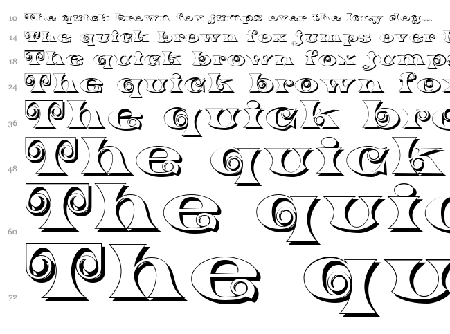 K22 Spiral Swash font waterfall